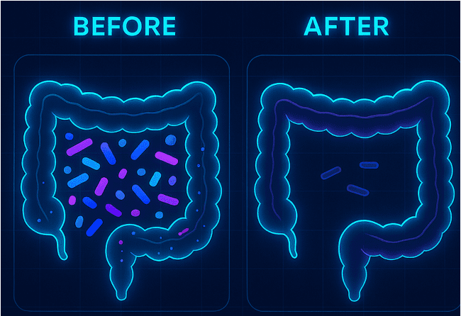 Before and after cancer treatment gut